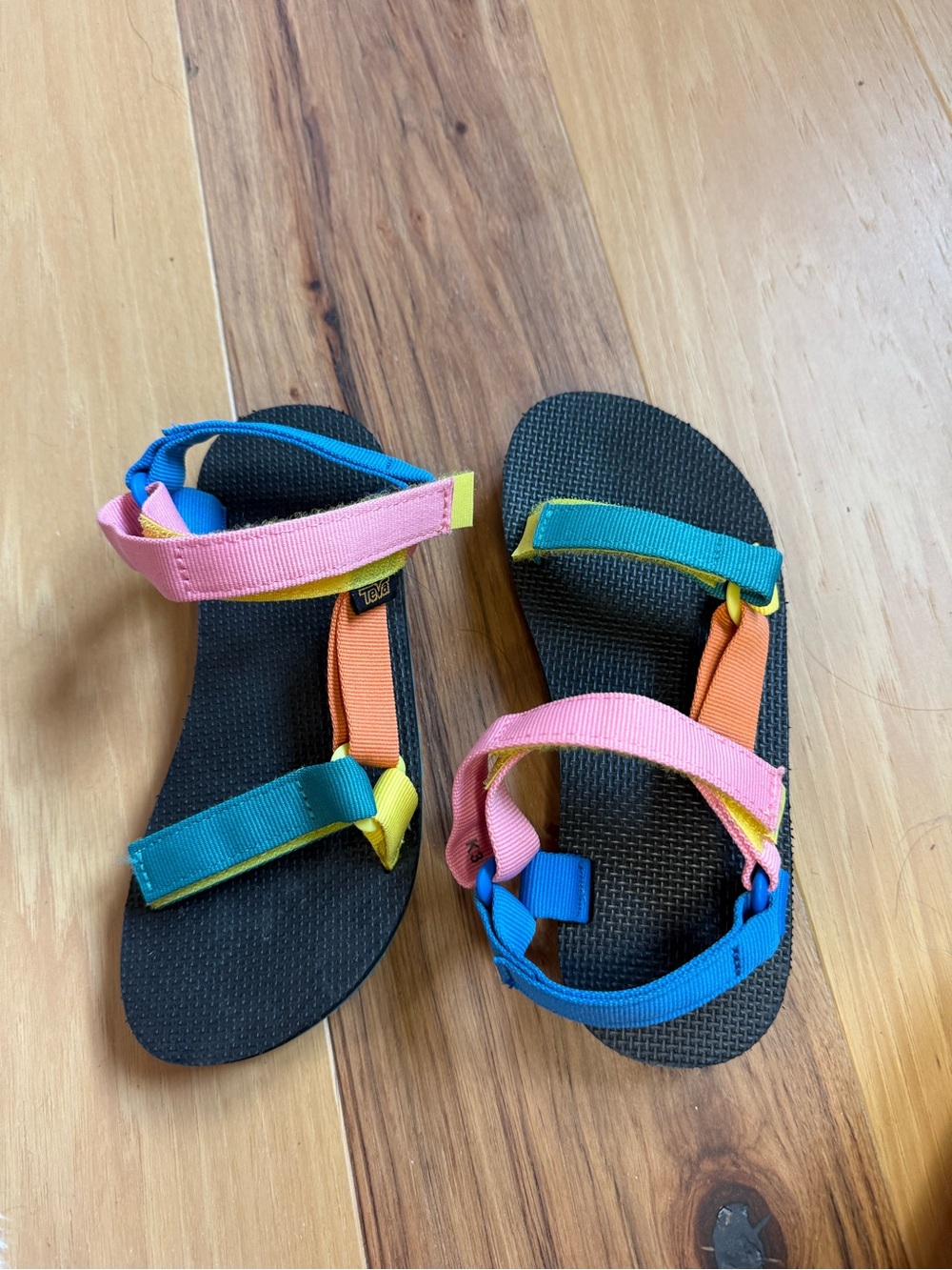 Teva Kids Colorblock Strappy Sandals in Pink, Blue, Orange, Yellow